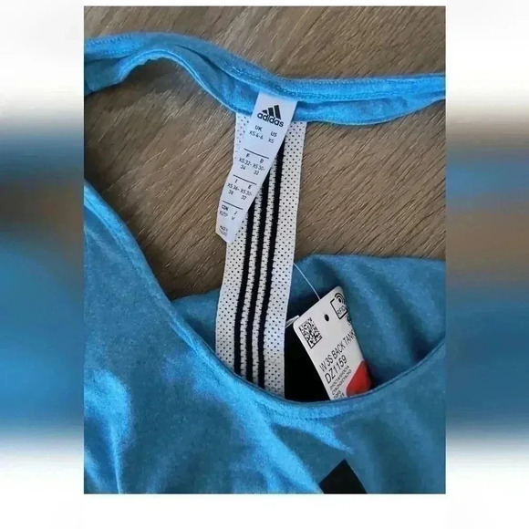 Adidas 3 Stripe Back Hi Low T-back Tank Top Size XS Blue - Picture 5 of 5
